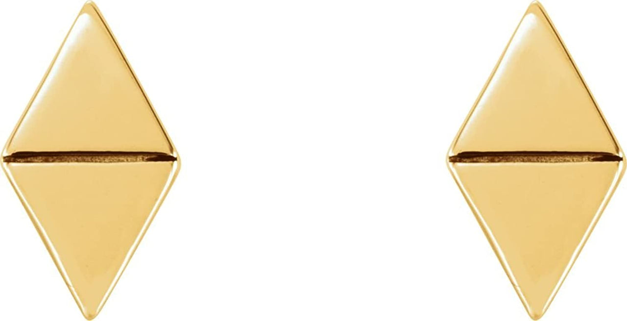 Geometric Triangle Stud Earrings, 14k Yellow Gold