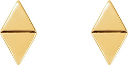 Geometric Triangle Stud Earrings, 14k Yellow Gold