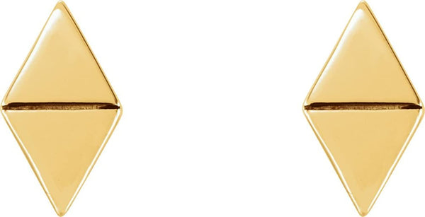 Geometric Triangle Stud Earrings, 14k Yellow Gold