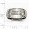 Brushed Satin Titanium Grooved 8mm Comfort-Fit Dome Band, Size 10.5