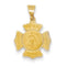 14k Yellow Gold Polished And Satin St. Florian Badge Medal Pendant (19X17MM)