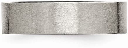 Satin-Brushed Titanium 6mm Comfort-Fit Square Band, Size 8