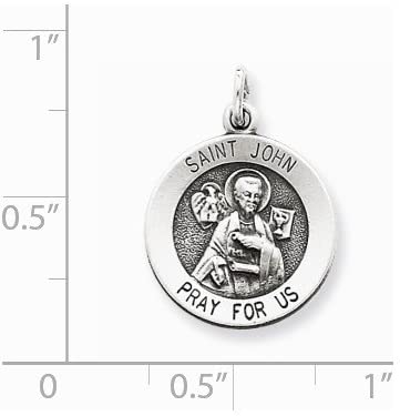 Sterling Silver Antiqued St. John Medal (22X16MM)