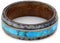 Turquoise, Deer Antler, Mesquite Wood Sleeve 7mm Comfort-Fit Brushed Titanium Wedding Band, Size 10.75