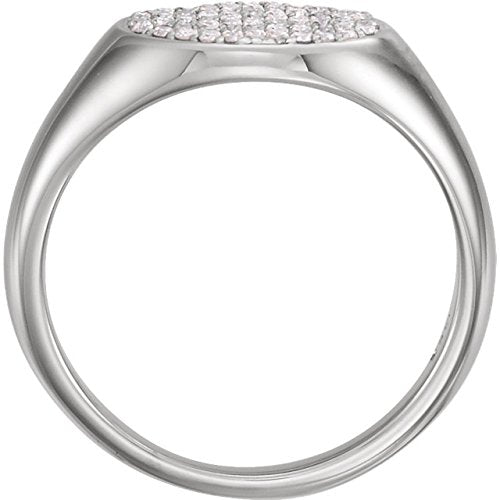 Diamond Pave Ring, Rhodium-Plated 14k White Gold ( 1/3 Ctw, Color G-H, Clarity I1 ), Size 6.25