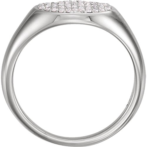 Diamond Pave Ring, Sterling Silver (1/3 Ctw, Color G-H, Clarity I1), Size 6