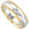 Sterling Silver and 14k Yellow Gold 7mm Comfort Fit Band