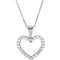 14k White Gold Diamond Heart Necklace (GH Color, I1 Clarity, 1/4 Cttw)