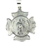 14k White Gold Hollow St. Florian Medal (25.25x25.25 MM)