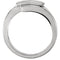 Three Step Fashion Band, 12.25mm Rhodium-Plated 14k White Gold, Size 6