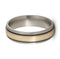 Satin Brushed Titanium, 14k Yellow Gold and Black Pinstripes 6mm Comfort-Fit Dome Wedding Band