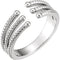 Granulated Bead Negative Space Ring, Rhodium-Plated 14k White Gold