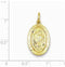 24k Gold-Plated Sterling Silver Saint Christopher Medal (25X17MM)