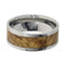 Black Ash Burl Wood Inlay 8mm Comfort Fit Polished Titanium Band