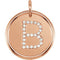 Diamond Initial "B" Pendant, 14k Rose Gold (0.125 Ctw, Color GH, Clarity I1)