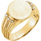 Men's 14k Yellow Gold Diamond Round Signet Ring (.07 Ctw, G-H Color, I1 Clarity)