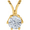 14k Yellow Gold Diamond Solitaire Pendant