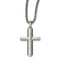 Edward Mirell Sterling Silver Black Titanium Hammered Cross Necklace, 20"