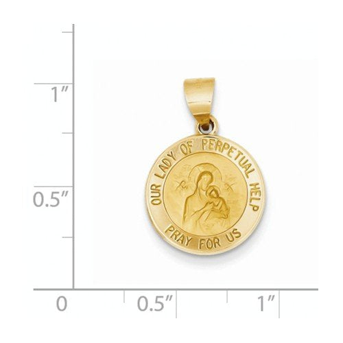 14k Yellow Gold Our Lady Of Perpetual Help Medal Pendant (17X15MM)