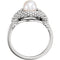 Platinum Beaded Ring with White Freshwater Cultured Pearl (6-6.5MM)