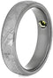 Peridot, Gibeon Meteorite 6mm Matte Titanium Comfort-Fit Wedding Ring, Size 7.25