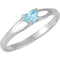 14k White Gold December CZ Birthstone Ring, Size 3