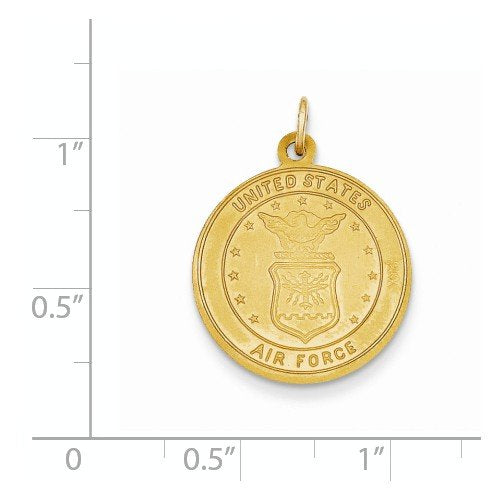 14k Yellow Gold US Air Force St. Christopher Medal Pendant (25X19MM)