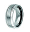 Men's Brushed Titanium 8mm Comfort-Fit Grooved Band