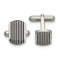 Stainless Steel Black IP-Plated Striped Cuff Links, 15.5MM