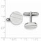 Rhodium-Plated Sterling Silver Circle Cuff Links, 15MM