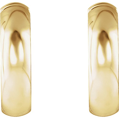 Rhodium-Plated 14k White Gold Hoop Earrings (14.25mm)