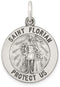 Sterling Silver Antiqued Saint Florian Medal (26X20MM)