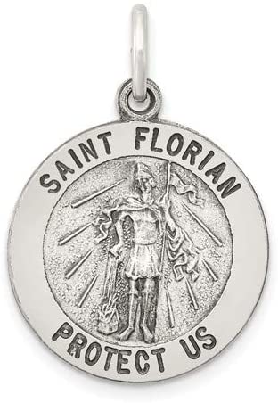 Sterling Silver Antiqued Saint Florian Medal (26X20MM)