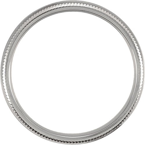 Titanium Double Milgrain 4mm Comfort Fit Band Size 6