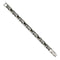 Men's Brushed Stainless Steel Black Ceramic Link Bracelet, 7.5"