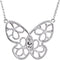 Diamond Butterfly Sterling Silver Pendant Necklace, 18" (.08 Cttw)