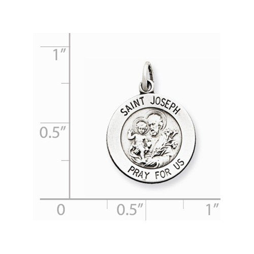 Sterling Silver Antiqued Saint Joseph Medal (20X15 MM)