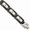 Men's Brushed Stainless Steel 12mm Black IP with Black CZ Bracelet, 8.5 Inches