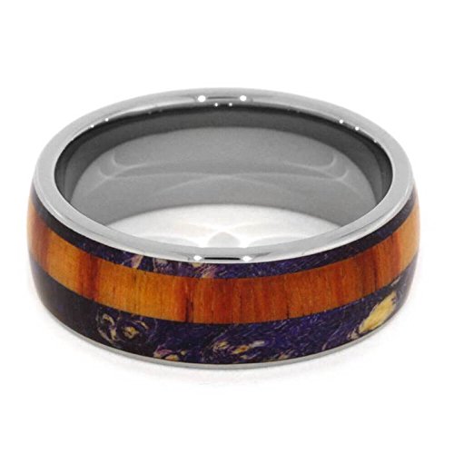 The Men's Jewelry Store (Unisex Jewelry) Tulipwood, Purple Box Elder Burl 8mm Titanium Comfort-Fit Wedding Band