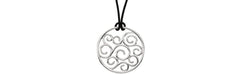 Diamond Circle Filigree Sterling Silver Pendant Necklace, 18" (1/16 Cttw)