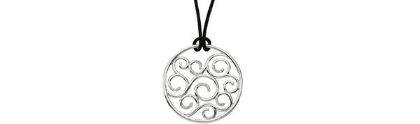 Diamond Circle Filigree Sterling Silver Pendant Necklace, 18" (1/16 Cttw)