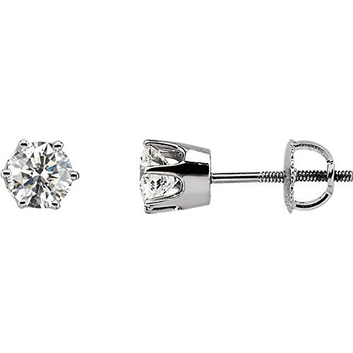 1 Ct 14k White Gold Diamond Stud Earrings (1.00 Cttw, GH Color, I1 Clarity)