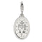 Rhodium-Plated Sterling Silver St. Christopher Medal With Lobster Clasp Charm Pendant (41X13 MM)