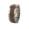 Bolivian Rosewood Inlay 8mm Comfort Fit Titanium Wedding Band, Size 10