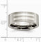 Brushed Titanium, Sterling Silver Inlay 8mm Flat Comfort-Fit Band, Size 8