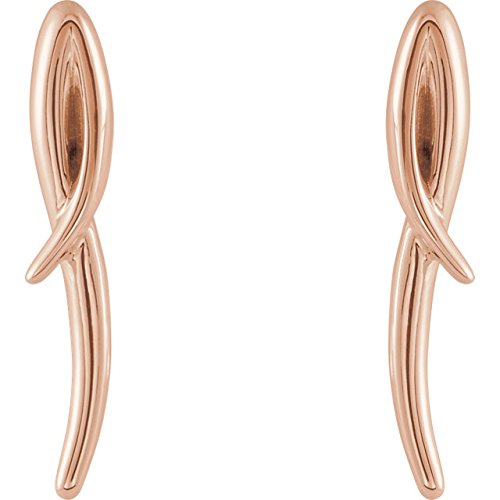 Freeform Drop Earrings, 14k Rose Gold