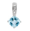 14k White Gold Aquamarine and Diamond Pendant