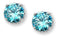 Aqua Blue CZ Stud Rhodium Plated Sterling Silver Earrings