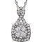 Diamond Halo Cluster 14K White Gold Pendant Necklace, 18" (3/4 Cttw)