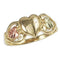 Ave 369 Diamond Heart Ring, 10k Yellow Gold, 12k Green and Rose Gold Black Hills Gold Motif (.01 Ct)